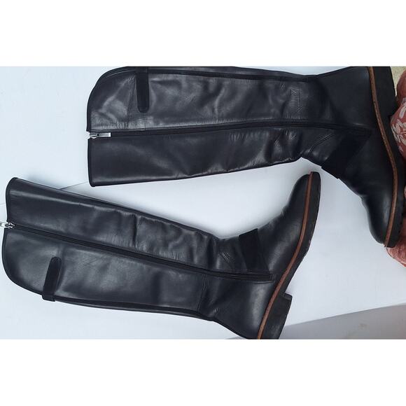 Franco Sarto CUTLER Knee High Riding Boot Tall Equestrian Black Leather Size 8 - Picture 11 of 12